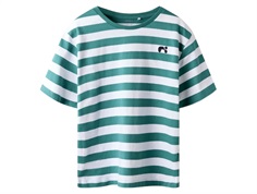 Name It t-shirt deep jungle with stripes  